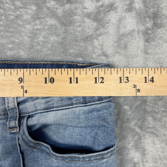 SHEIN Flare Jeans Womens Size 2 XS Light Blue High Rise Front Seam Stretch Denim - Picture 5 of 13